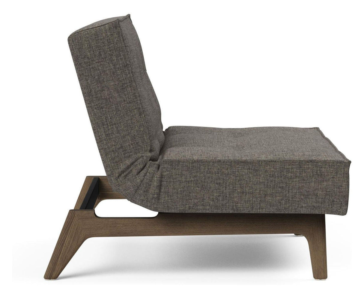 Splitback Eik Loungestol, Røget eg, Flashtex, Dark grey - Unoliving.com