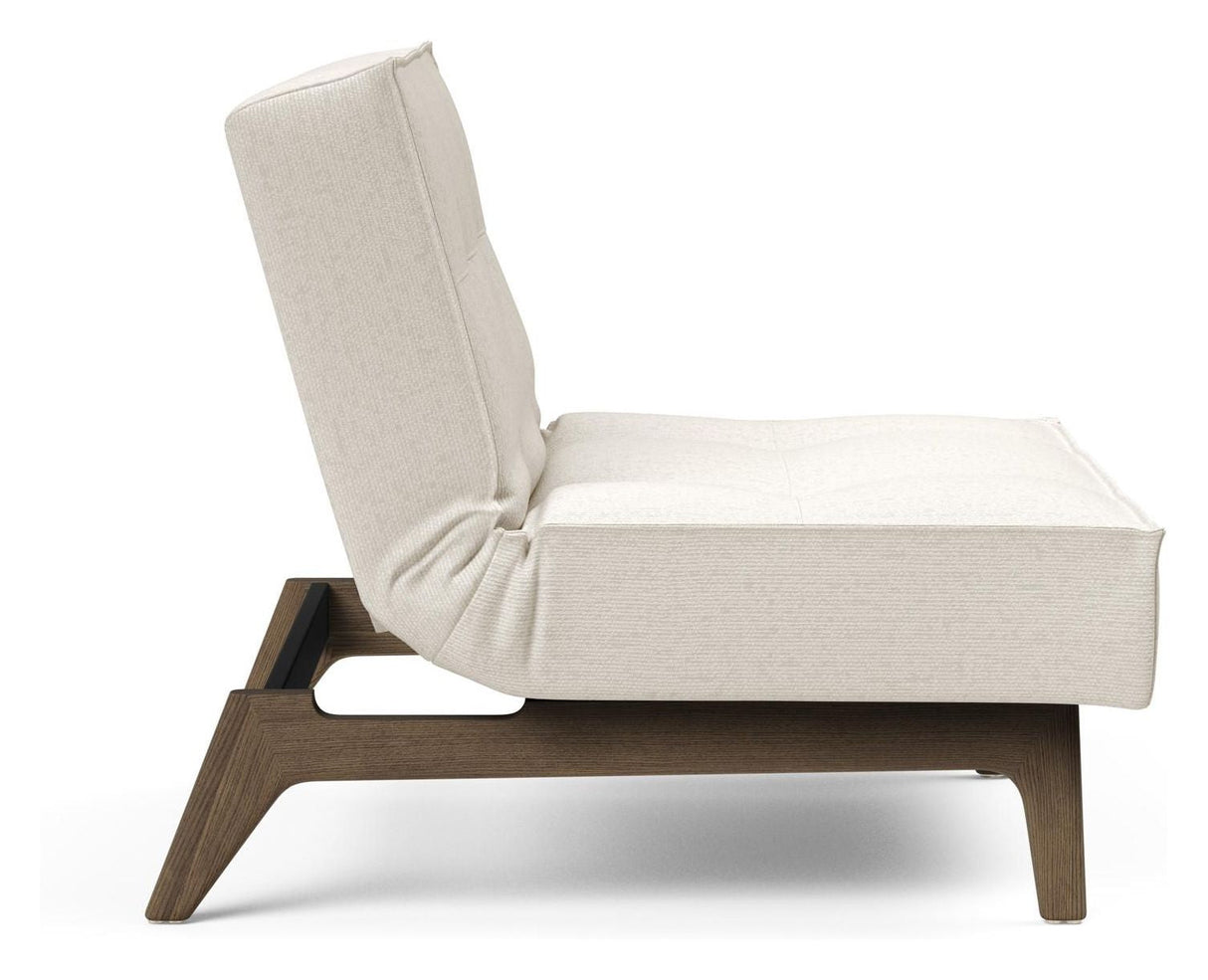 Splitback Eik Loungestol, Røget eg, Offwhite Bouclé - Unoliving.com