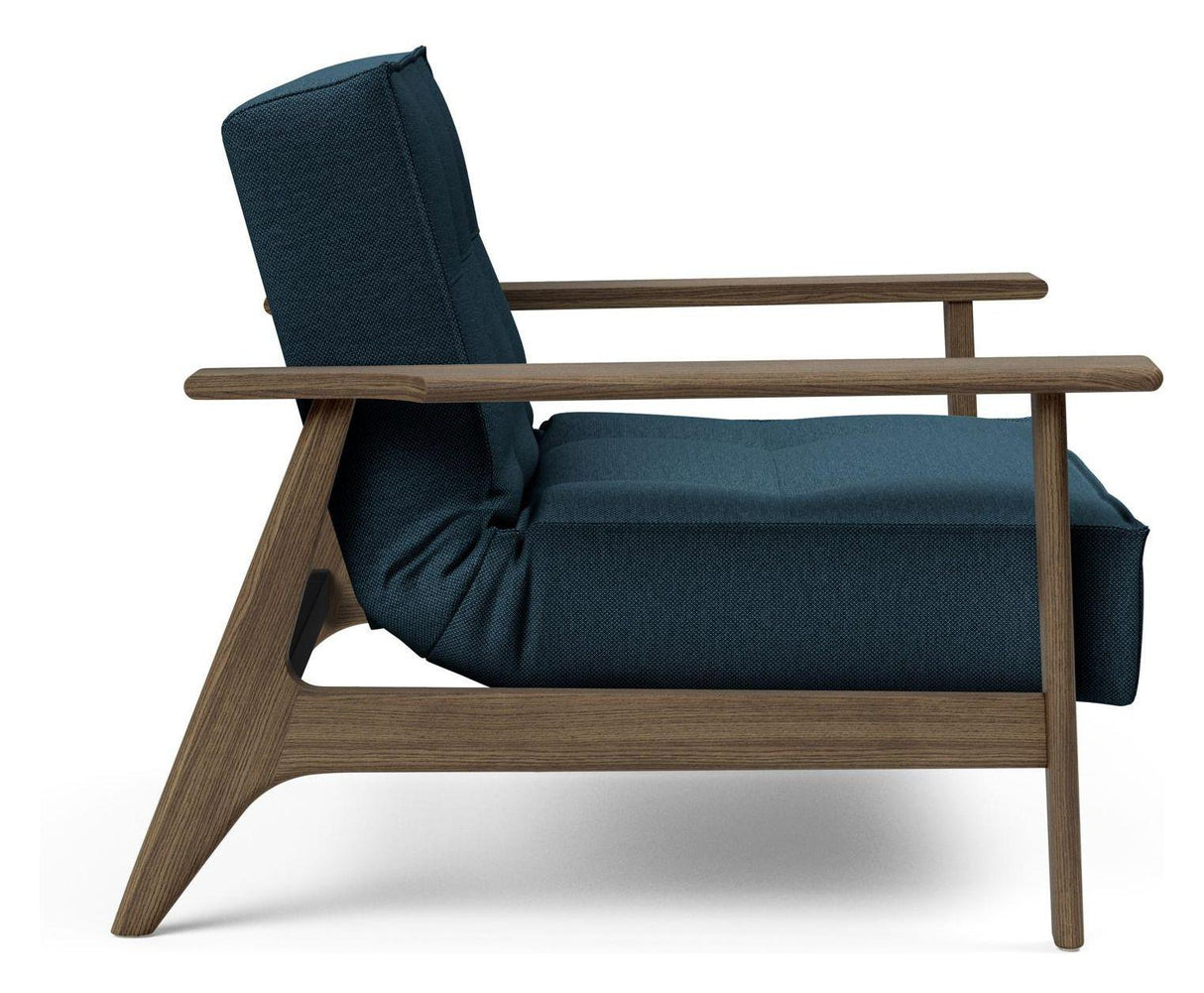 Splitback Frej Loungestol, Røget eg, Argus/Navy Blue - Unoliving.com