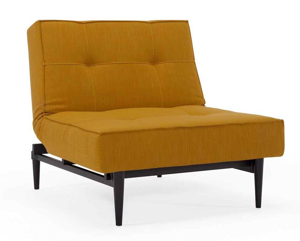 Splitback Styletto Loungestol, Gul m. sorte ben - Unoliving.com