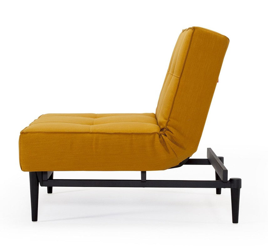 Splitback Styletto Loungestol, Gul m. sorte ben - Unoliving.com