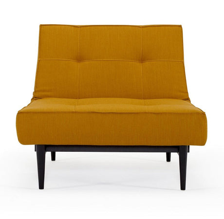 Splitback Styletto Loungestol, Gul m. sorte ben - Unoliving.com