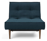 Splitback Styletto Loungestol, Mørk træ, Argus/Navy Blue - Unoliving.com