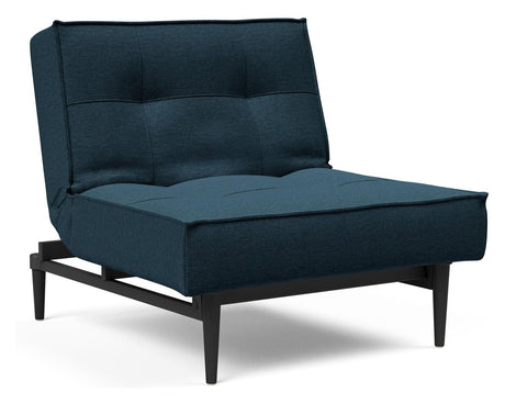 Splitback Styletto Loungestol, Sort, Argus/Navy Blue - Unoliving.com