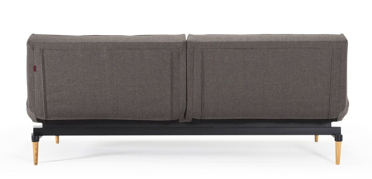 Splitback Styletto Sovesofa m. lyse træben, Flashtex, Dark grey - Unoliving.com