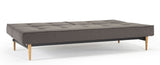 Splitback Styletto Sovesofa m. lyse træben, Flashtex, Dark grey - Unoliving.com