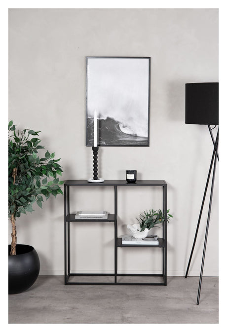 Staal, Konsolbord m. hylde, Sort metal - Unoliving.com