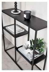 Staal, Konsolbord m. hylde, Sort metal - Unoliving.com