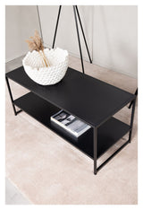 Staal, Sofabord m. hylde, Sort metal - Unoliving.com