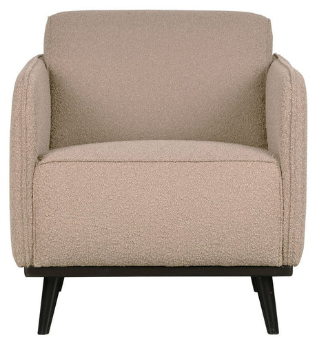 Statement Lænestol m. armlæn, Beige Bouclé - Unoliving.com