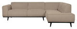 Statement Sofa m. højrevendt chaise, Beige Bouclé - Unoliving.com