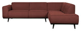 Statement Sofa m. højrevendt chaise, Chestnut Bouclé - Unoliving.com