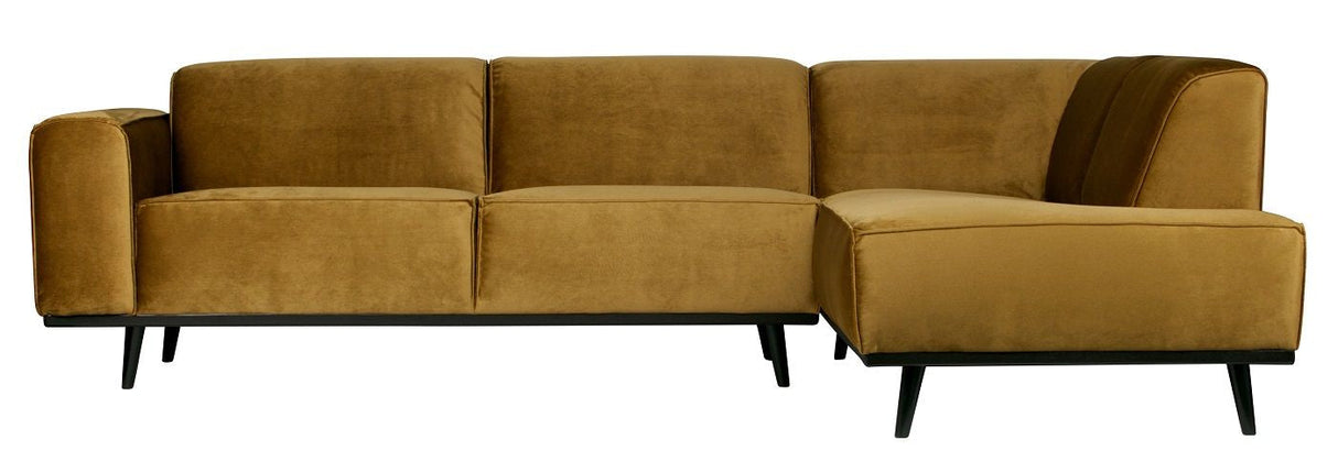 Statement Sofa m/højrevendt chaise - Honninggul velour - Unoliving.com