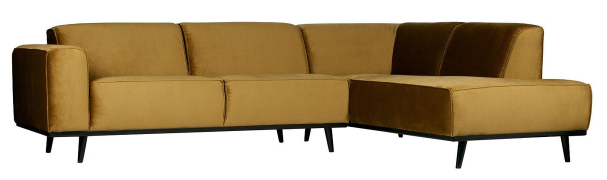 Statement Sofa m/højrevendt chaise - Honninggul velour - Unoliving.com