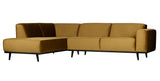 Statement Sofa m/venstrevendt chaise, Honninggul velour - Unoliving.com