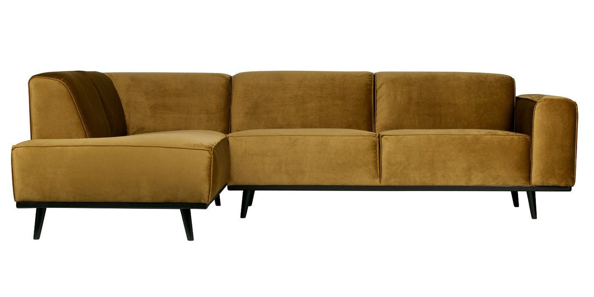 Statement Sofa m/venstrevendt chaise, Honninggul velour - Unoliving.com