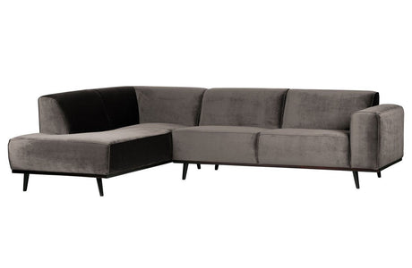 Statement Sofa m/venstrevendt chaise, Taupe velour - Unoliving.com