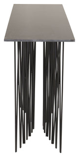 Sten Sidebord - Sort Sten/Metal, 130x37 - Unoliving.com