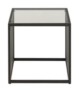 Strington Sidebord m. plade i røget hærdet glas, 40x40x40 - Unoliving.com