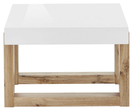 Sumo Sidebord, Hvid Højglas/Natur, 60x60 - Unoliving.com