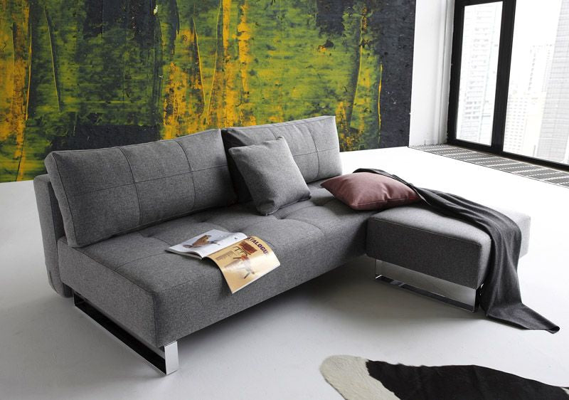 Supremax Lounger Sovesofa, Twist/Charcoal - Unoliving.com