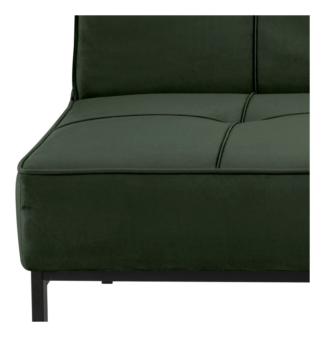 Sweem Sovesofa, Forest green velour/Sort metal - Unoliving.com