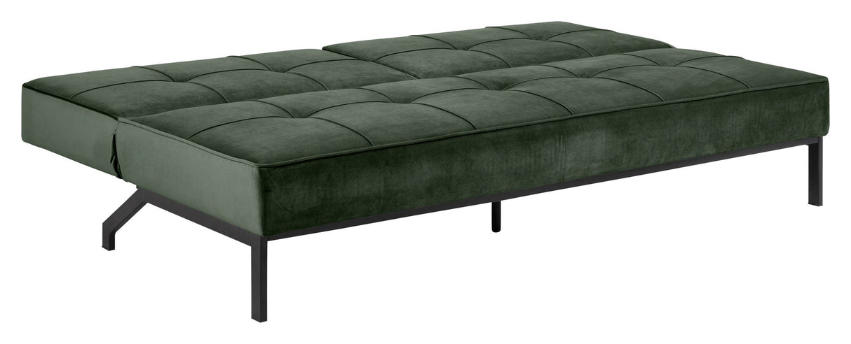 Sweem Sovesofa, Forest green velour/Sort metal - Unoliving.com