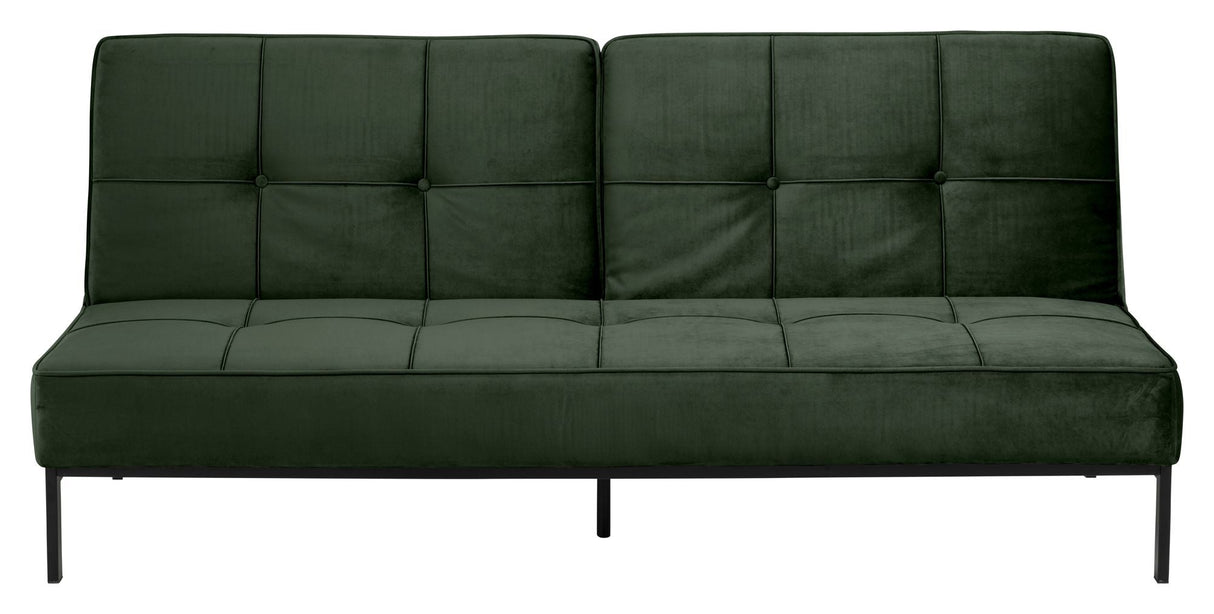 Sweem Sovesofa, Forest green velour/Sort metal - Unoliving.com