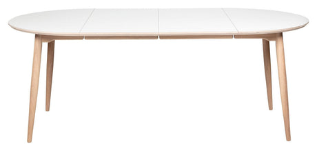 Symphony Spisebord 82 Hvid Laminat/Olieret Eg, Ø105 - Unoliving.com