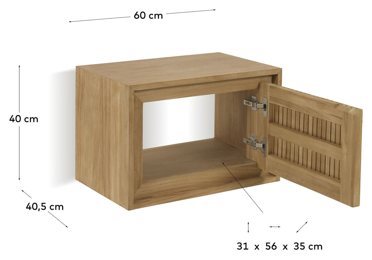 Taciana Badeværelsesskab, 60x40, Massivt teak - Unoliving.com