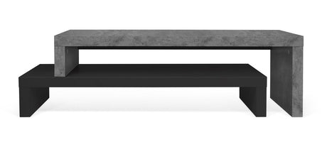 Temahome Cliff Tvbord - Sort/Mørk Betongrå - Unoliving.com