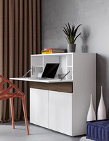 Temahome Focus Workstation - Mat Hvid/Valnød - Unoliving.com