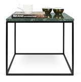 Temahome Gleam Sidebord - Grøn marmor, sort stel 50 cm - Unoliving.com