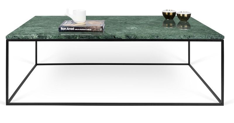 Temahome Gleam Sofabord - Grøn marmor, sort stel 120 cm - Unoliving.com