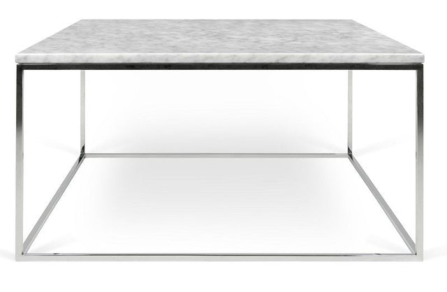 Temahome Gleam Sofabord - Hvid marmor, krom stel 75 cm - Unoliving.com