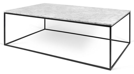 Temahome Gleam Sofabord - Hvid marmor, sort stel 120 cm - Unoliving.com