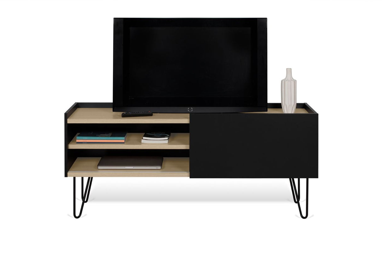 Temahome Nina Tvbord - Lys egefinér/Mat sort - Unoliving.com