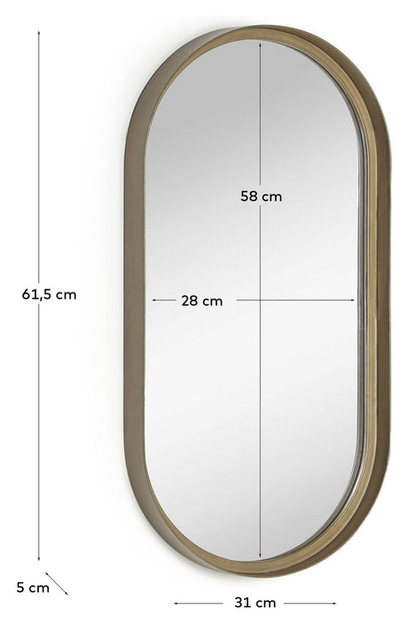 Tiare Spejl Guld ramme, 31x61,5 - Unoliving.com