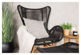 Tingeling Loungestol inkl. Fodskammel, Sort Reb/Acacie - Unoliving.com