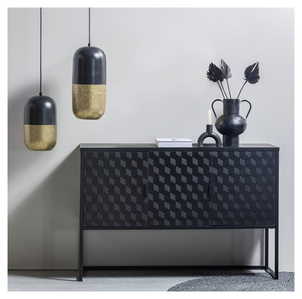 Tirsa Loftlampe, Ø20, Mat sort/Mesing - Unoliving.com