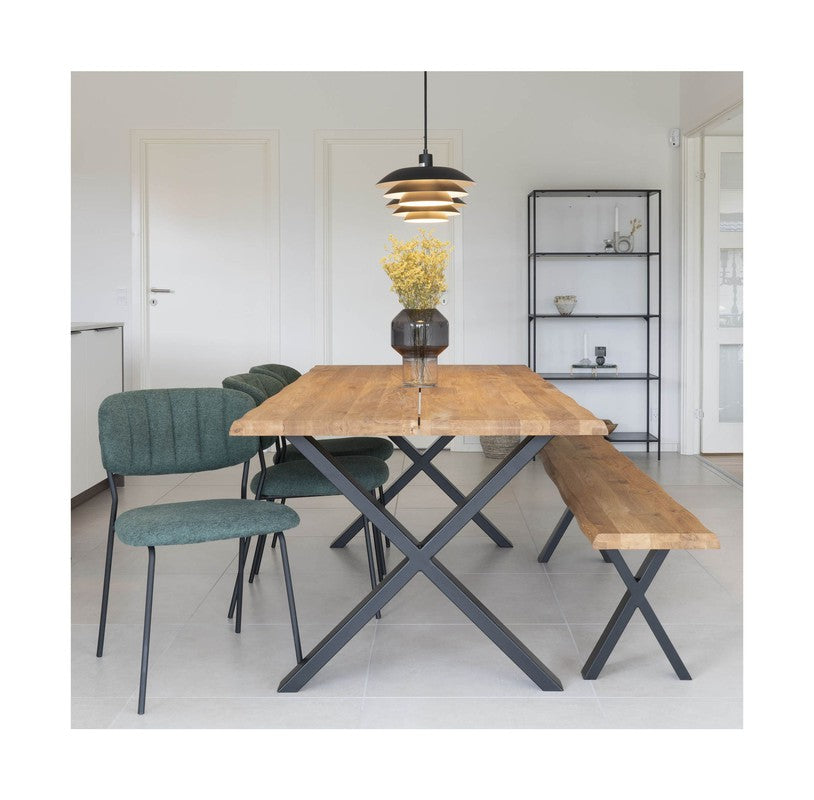 Toulon Bænk m. bølget kant, Olieret Eg, 180x34 - Unoliving.com