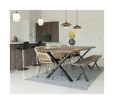 Toulon Bænk m. bølget kant, Smoked olieret Eg, 180x34 - Unoliving.com