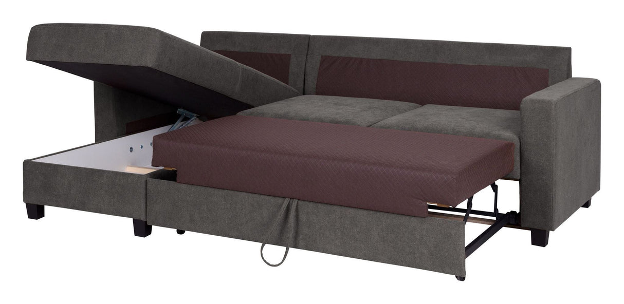 Trieste 2-pers. Sofa m. chaiselong, venstre - Mørkegrå - Unoliving.com