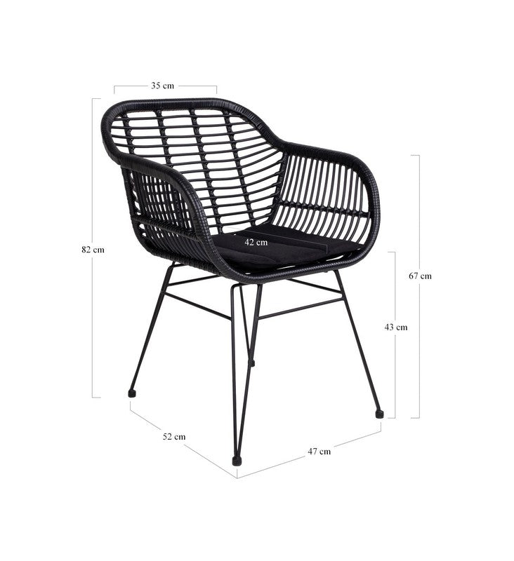 Trieste Havestol, Sort polyrattan - Unoliving.com