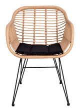 Trieste Havestol m. sort hynde, Polyrattan - Unoliving.com