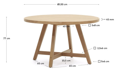 Urgell Rundt havebord, Natur, Ø130 - Unoliving.com