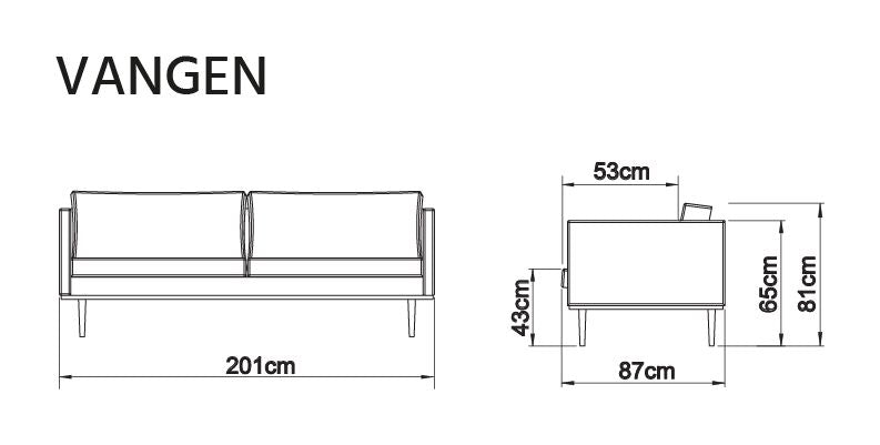 Vangen 3-pers. Sofa, Dusty Blue - Unoliving.com