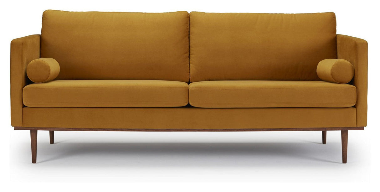 Vangen 3-pers. sofa, Gul Velour - Unoliving.com