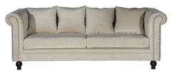 Velvet 3-pers. Sofa, Beige Velour - Unoliving.com