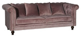 Velvet 3-pers. Sofa, Pink Velour - Unoliving.com